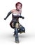 3D CG rendering of costume girl