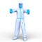 3D CG rendering of man wearing clean wear