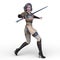 3D CG rendering of warrior woman