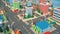 3d cgi of a colorful low poly city, Sim city flat style 4k videogame animation