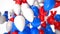3D CGI video of colorful balloons flying over greetings with 4th of July. Perfect animation for USA Independence Day