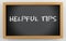 3d chalkboard with helpful tips text