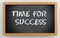 3d chalkboard with time for success text