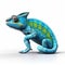 3d Chameleon: Stunning Isolated Image With Striking Facial Expression