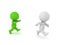 3D Character been chased by green zombie