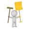 3D Character with Broom and Shovel