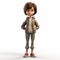 3d Character In Brown Jacket And Socks - Lilia Alvarado Style
