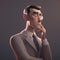 3d character of business man thinking