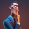 3d character of business man thinking