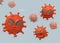 3D Character Coronavirus., Virus isolated on clear background. , danger symbol vector illustratio