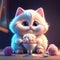 3d character Fluffy cats