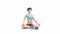 3d character girl meditates in the lotus position loop animation