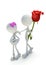 3D character giving away rose