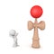 3D Character handstanding on kendama toy