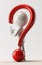 3d character: an inquisitive figure adorned with a dynamic question mark, sparking curiosity and intrigue in a visually