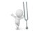 3D Character leaning on tunning fork