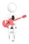 3d character , man playing guitar near to a mic