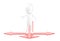 3d character , man standing , three direction arrows , confused