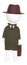 3d character , man wearing hat , coat and holding a briefcase