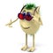 3d character puppet with red glasess