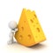 3D Character pushing giant cheese