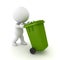 3D Character pushing wheelie bin