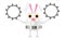 3d character , rabbit holding cogwheel / gear