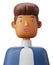 3D character render portraits of young man in blue shirt with smiling is on white background male 3d character 3d illustration