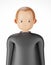 3D character render portraits of young man with skin head wearing black shirt with smiling is on white blackground male 3d