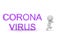 3D Character running away from corona virus text