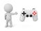 3D Character showing retro controller