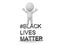 3D Character standing victorious on black lives matter text