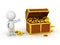 3D Character With Treasure Chest and Gold Coins