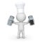 3D Character Wearing Chef Hat Holding Salt and Pepper