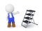 3D Character wearing overalls showing foldable ladder