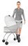 3d character , woman cart with a mouse