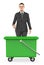 3d character , woman & empty bin