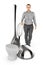 3d character , woman , mixer spoon , spoon , lid , chef