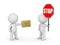 3D Characters with Envelope and Stop Sign - Stop Email Spam Conc