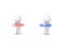 3D Characters holding red and blue arrows opposite to each other
