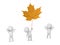 3D Characters and Large Autumn Leaf