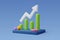 3d chart and trend graph arrow, Data analyze financial and stock market concept