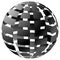 3d checkered sphere on white. Editable vector.