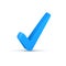 3d checkmark tick icon. Checklist success button correct agree app 3d blue icon