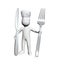 3d chef on holding fork and knife