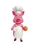 3d Chef Pig with apple.