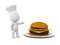 3D Chef showing plate with hamburger