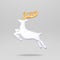 3D Christmas Deer Statue Isolated