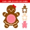 3D Christmas Gingerbread girl candy dome holder. Paper cut template