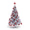 3d Christmas tree with colorful ornaments
